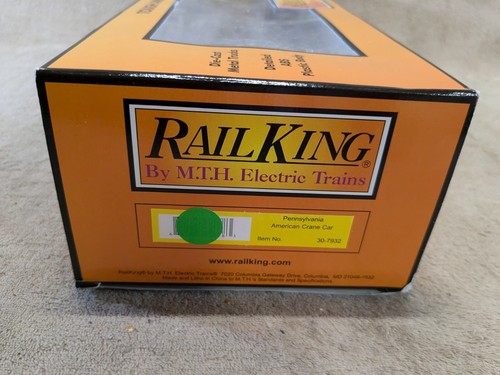 MTH Rail King O Scale 85384 Pennsylvania American Crane Car 30-7932 Yellow - Picture 11 of 24