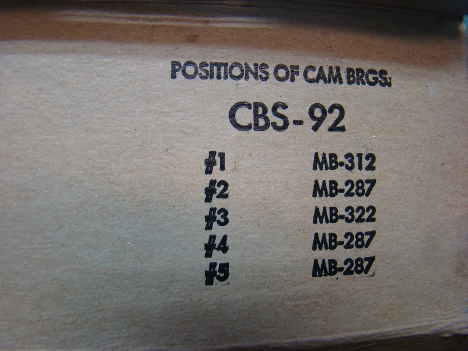 Juego de cojinetes de leva Ford 292 1957-1960 Thunderbird Edsel Ranger hecho en EE. UU. Foto 4 de 4