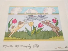 3 BUNNIES-AMANDA LAWFORD/MURPHY-HANDPAINTED NEEDLEPOINT CANVAS