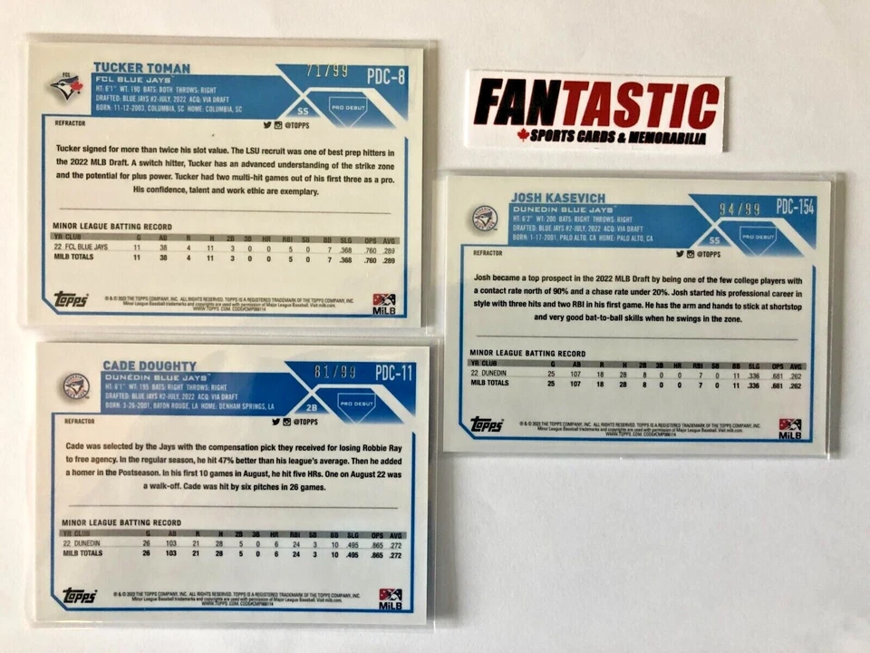 2023 Topps Pro Debut Silver Chrome Refractor /99 Parallel Card YOU PICK - Image 2 of 2