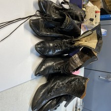 Lot Of 3 Pairs Of Victorian Woman  s Shoes Leather