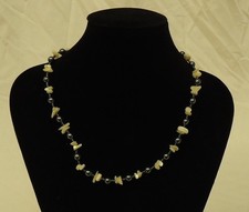 Shell Hematite Necklace Barrel Clasp 18 in