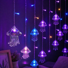 Jellyfish String Lights for Bedroom, USB Hanging Fairy Lights with Remote, Aesth