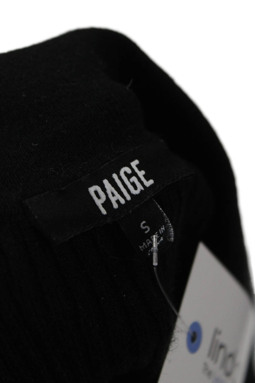 Paige Womens Basic Button-Up Black Collared Long … - image 4