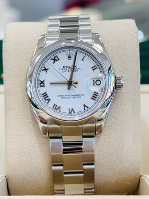 Rolex Datejust 178240 31mm Oyster Steel White Roman Dial Watch