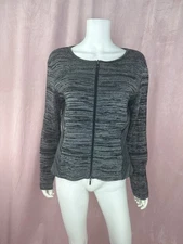 Trine Kruger Simonsen Womens Gray 100% Wool Sweater Jacket Size 6