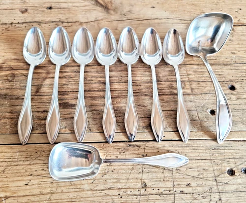 Towle 1912 Sterling Silver 9-Piece Spoon Lot Mary Chilton Antique 270 Grams