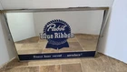 Vintage 1950s Pabst Beer Back Bar Mirror Advertising Sign Milwaukee PBR