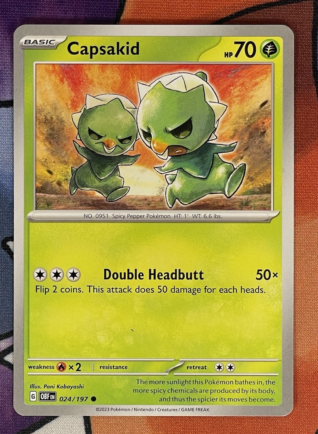 Capsakid 24/197 Pokémon TGC Obsidian Flames