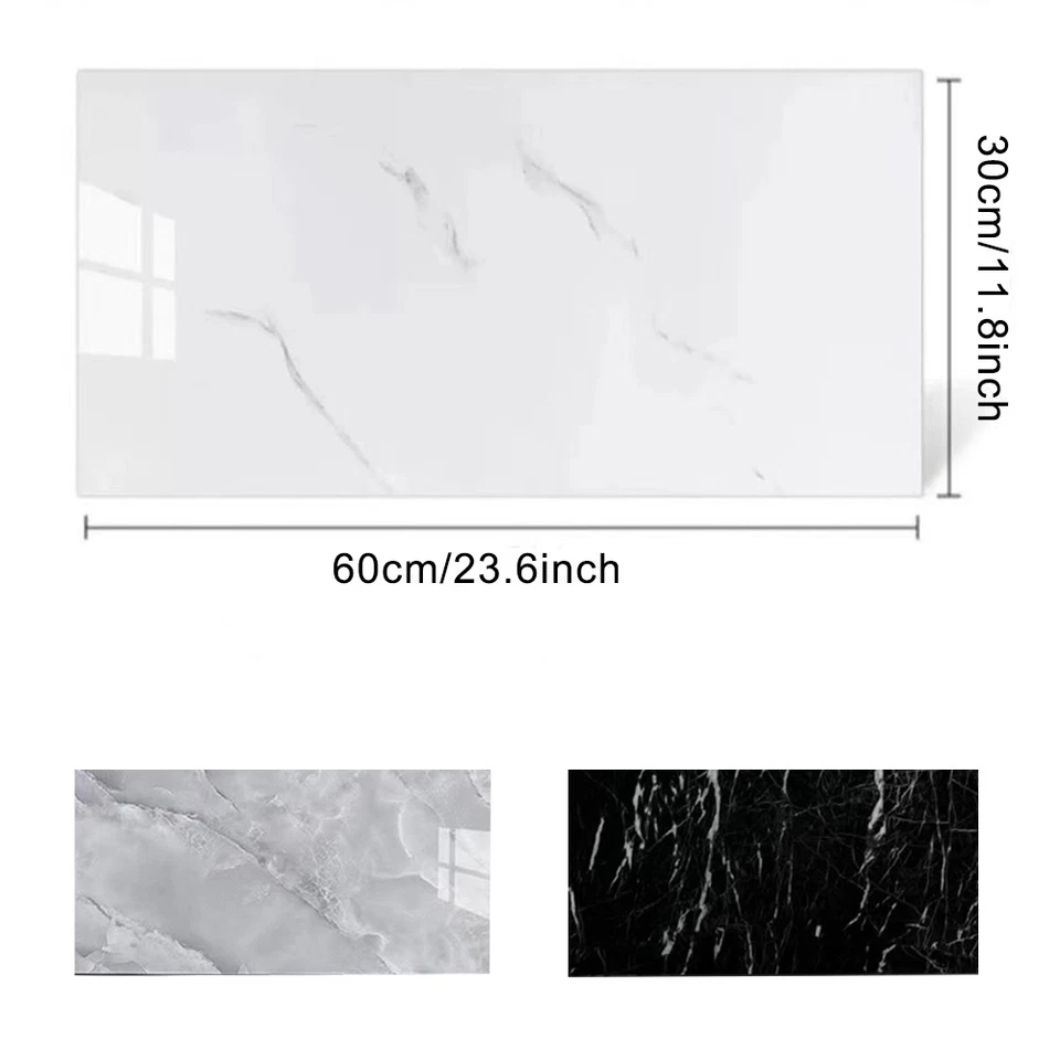 72x Self-Adhesive Marble Tiles Wall Sticker Stick On Kitchen Bathroom Home Decor - Image 2 of 4