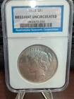 1923 Peace Silver Dollar NGC Brilliant Uncirculated BU Certified $1 Coin