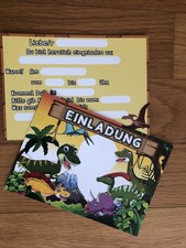 10 x  Einladungskarten Kindergeburtstag Dino für Jungen und Mädchen Dinosaurier