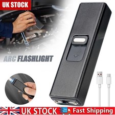 Pocket Arc Lighter Flashlight Electric Lighter Rechargeable With Hanging Loop
