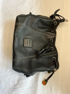 Dooney & Bourke Vintage Black Signature Drawstring Bag