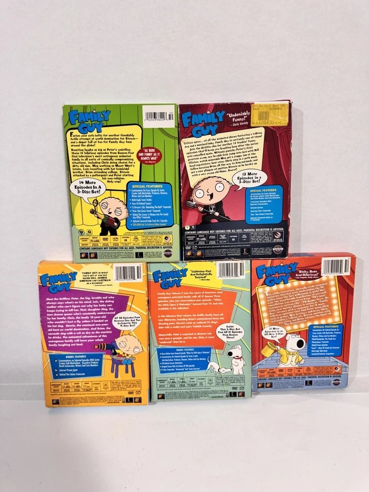 Family Guy DVD Lot Set Assorted Volumes Clean Tested Vol 1-5 - Image 2 of 3