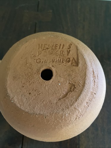 De colección 8" Hewells Cerámica Terra Cotta Arcilla Roja Calabaza Jack O Linterna Gillsville GA - Imagen 6 de 7