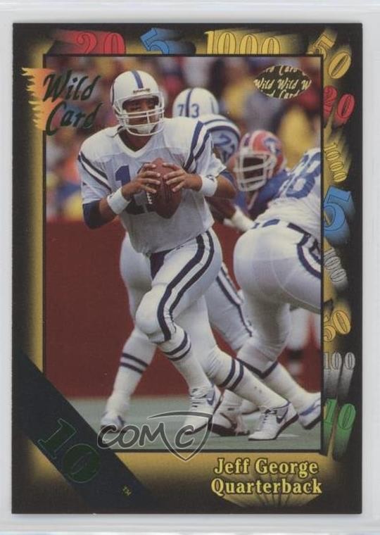 1991 Wild Card 10 Stripe Jeff George #1 0d3