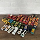 Vintage Matchbox Lot 38 Cars 70's 80's Die Cast Fire trucks Cars Helicopter