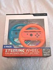 Nintendo Switch Steering Wheel 2-Pack PressPlay Joy-Con Mario Kart Black New BOX