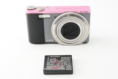 Exc+4】RICOH CX2 10.7x 9.2MP Digital Camera Pink/Gunmetal From