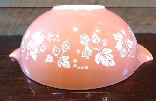 Pyrex VTG Pink Cinderella Gooseberry 4 Qt Bowl #444 Large Stacking Bowl