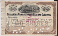 1898 Baltimore Consolidated Railway Company Stock Certificate