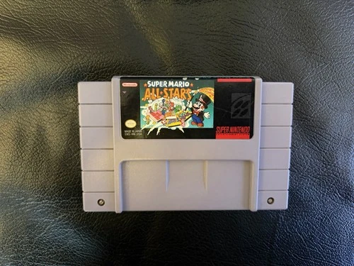 Nintendo Super Mario All-Stars SNES Game Cartridge CLEANED AND TESTED
