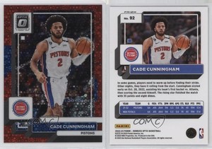 2022-23 Panini Donruss Optic Fast Break Red Prizm /75 Cade Cunningham #92
