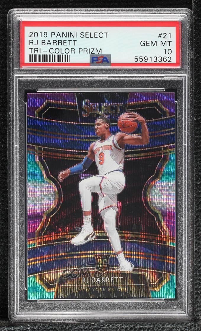 2019-20 Panini Select Concourse Tri-Color Prizm RJ Barrett #21 PSA 10 GEM MT 3zh