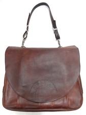 Vintage 1970's Bona Allen US Leather Mail Bag Brown H 32 x W 45 x D 18cm