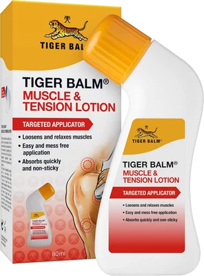 PERRIGO Tiger Balm Muscle & Tension Lotion (80Ml), with No Mess Applicator, for Muscle T