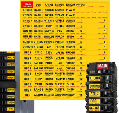 Premium Durable Circuit Breaker Labels, Electrial Panel Labels,129 Waterproof Fu