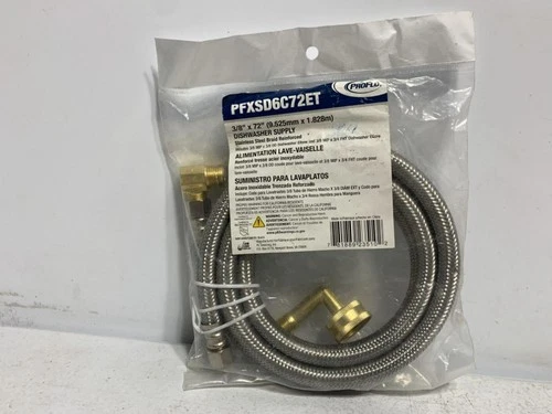 Proflo PFXSD6C72ET Dishwasher Connector 72" Stainless Steel 150 PSI - Picture 1 of 2