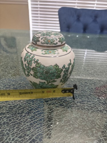 Teal & Gold Peacock , Lid Canister Gold Imari ,Hand Painted  - Picture 8 of 9