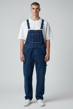 Mens Dungarees Stretch Jeans Denim Overalls Jumpsuit Workwear Heavy Duty Pants 5