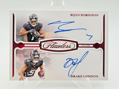 2024 Panini Flawless Robinson London Dual Auto ATL Ruby 7/15 BIJAN NUMBER MATCH!