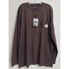 BOCOMAL FR Flame Resistant Henley Shirt Men L Brown CAT 2