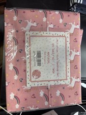 NEWKids Twin Microfiber 3 Piece Sheet Set Pink Unicorns And Rainbows