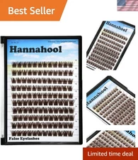 120pcs D Curl Mink Eyelash Extensions - Soft, Lightweight Brown Clusters 12-18mm