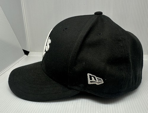 Oakland A's Athletics Black Fitted Hat Size 7 1/2 White Logo New Era MLB Cap - Picture 3 of 8