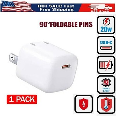 PD 20W Plug USB-C Fast Charger Adapter for iPhone 13 14 15 16 17 Pro Max Samsung