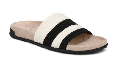 Vionic Women's Evie Knit Slide Sandal - Black Ivory