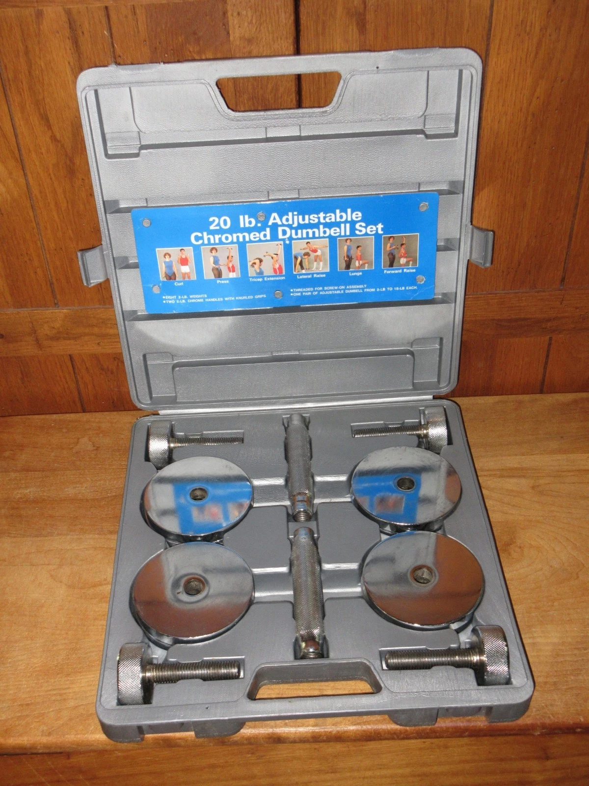 Performax 20 lb Adjustable Chrome Dumbell Weight Set in Case
