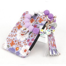 Slim Front Pocket Wallet ID Card Holder Cute Small Wallet with Keychian Women