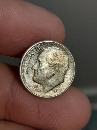 1947- D Roosevelt Dime BU Toned