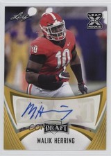 2021 Leaf Draft Auto Gold Malik Herring #BA-MH1 Auto 4g8