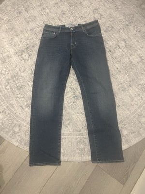 Jacob Cohen Men's Dark Wash Blue Slim Fit Stretch Straight Leg Jeans