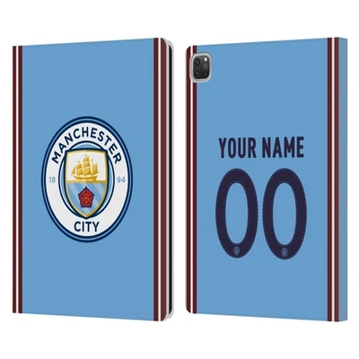 MANCHESTER CITY FOOTBALL CLUB CUSTOM CUSTOM MANCHESTER CITY FC 2022/23 BADGE KIT LEATHER BOOK CASE FOR APPLE iPAD