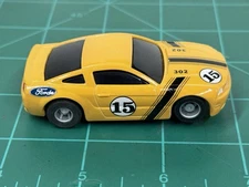 Custom Tyco Ford Mustang "The Boss" Yellow w/Black  Slot Car Works On Afx Track