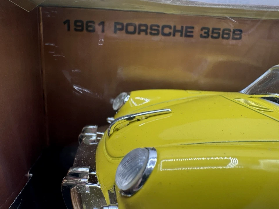 1961 Porsche 356B жесткий мотор макс масштаб 1/24 литая модель желтый открытая коробка - Изображение 3 из 4